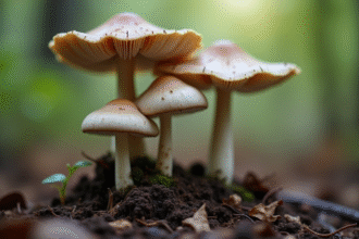 Champignons chanterelle grise dans la forêt humide