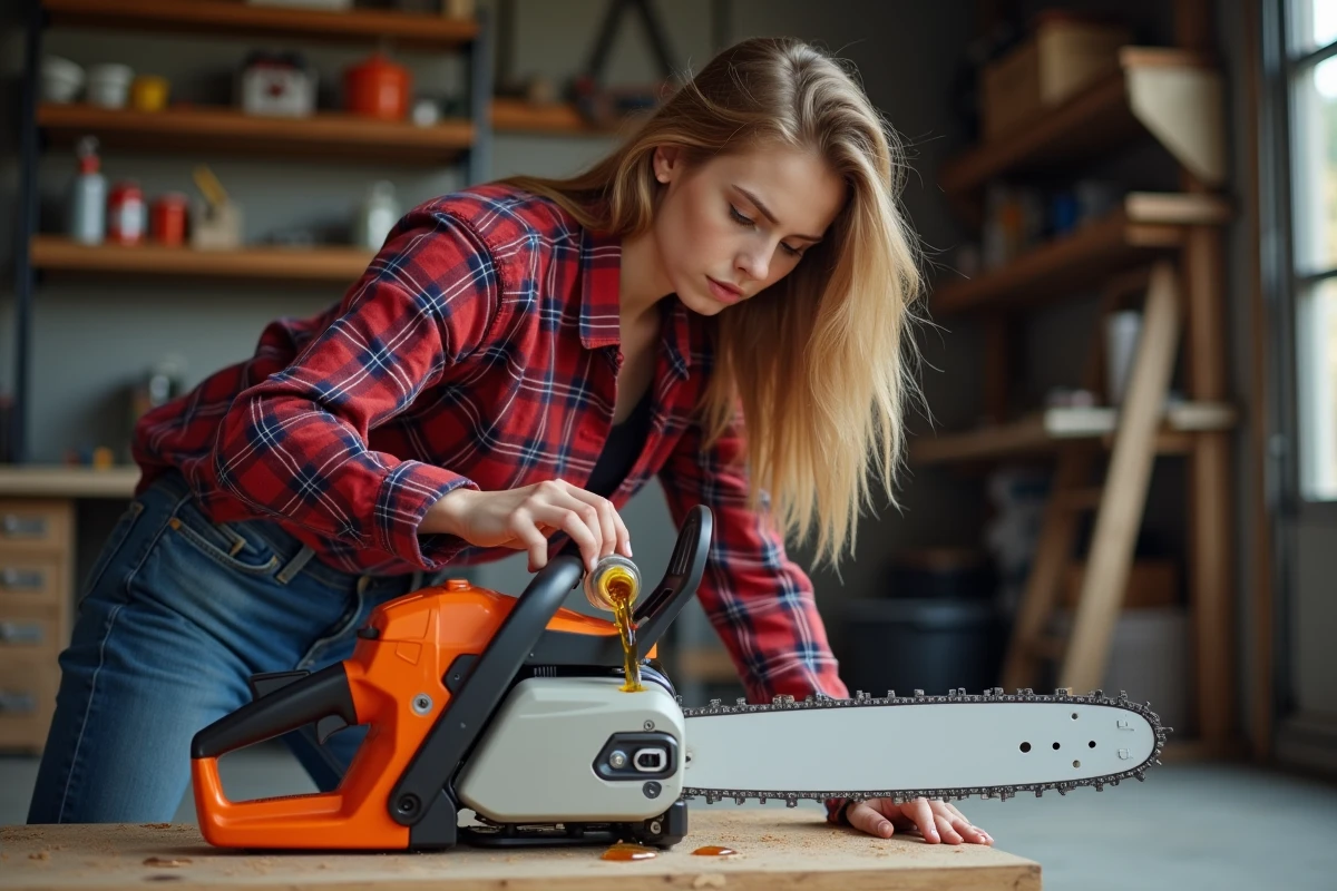 Jeune femme verse de l